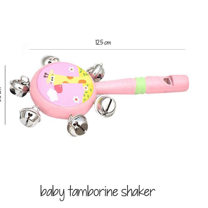 Flash Sale Edufuntoys - BABY TAMBORINE SHAKER/ Kerincingan Bayi/ Peluit Kayu/ mainan bayi #DISKON