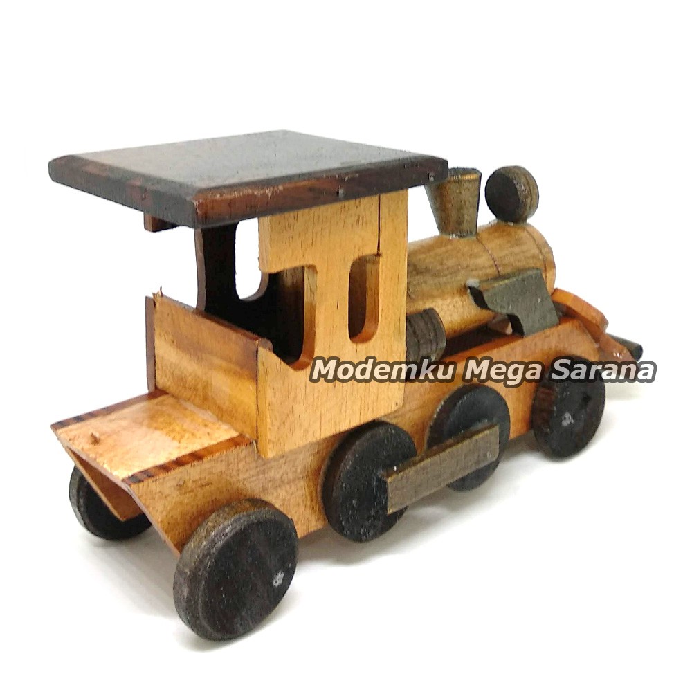 Diecast Miniatur Kereta Lokomotif Kayu - Ukuran S Mini 15x5x8 cm