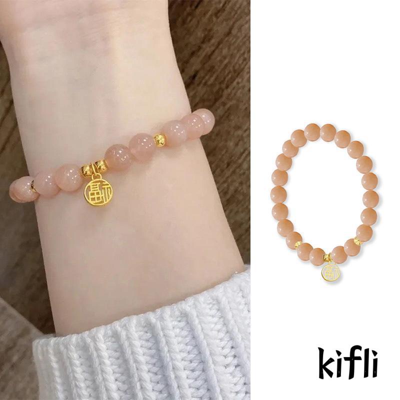 Gelang Liontin Batu Matahari Kristal Poly Sands Niche Desain Fortune Untuk Wanita