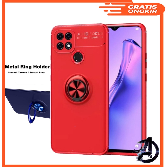 Case Oppo A15 / A15s Soft Case Invisible Auto Focus Magnetic Ring Kick Stand Premium Soft Case