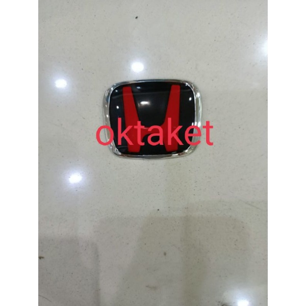 Emblem/ logo stir Honda CRV BRV HRV Brio Mobilio Jazz Civic Hitam merah