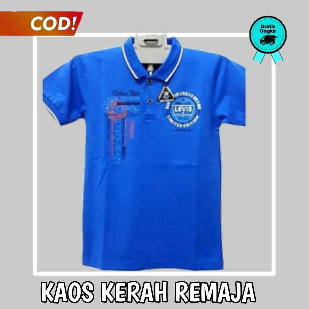 kaos anak remaja laki laki umur 12 - 17 tahun baju remaja kaos kerah remaja laki laki KE9