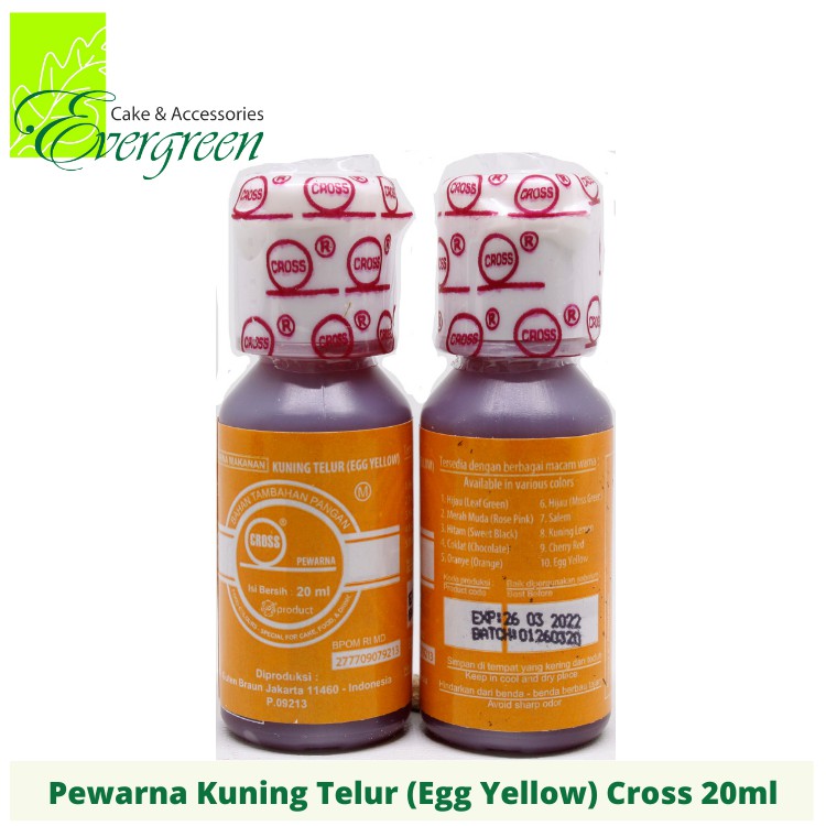 

Pewarna Makanan Cross Kuning Telur (Egg Yellow) 20ml