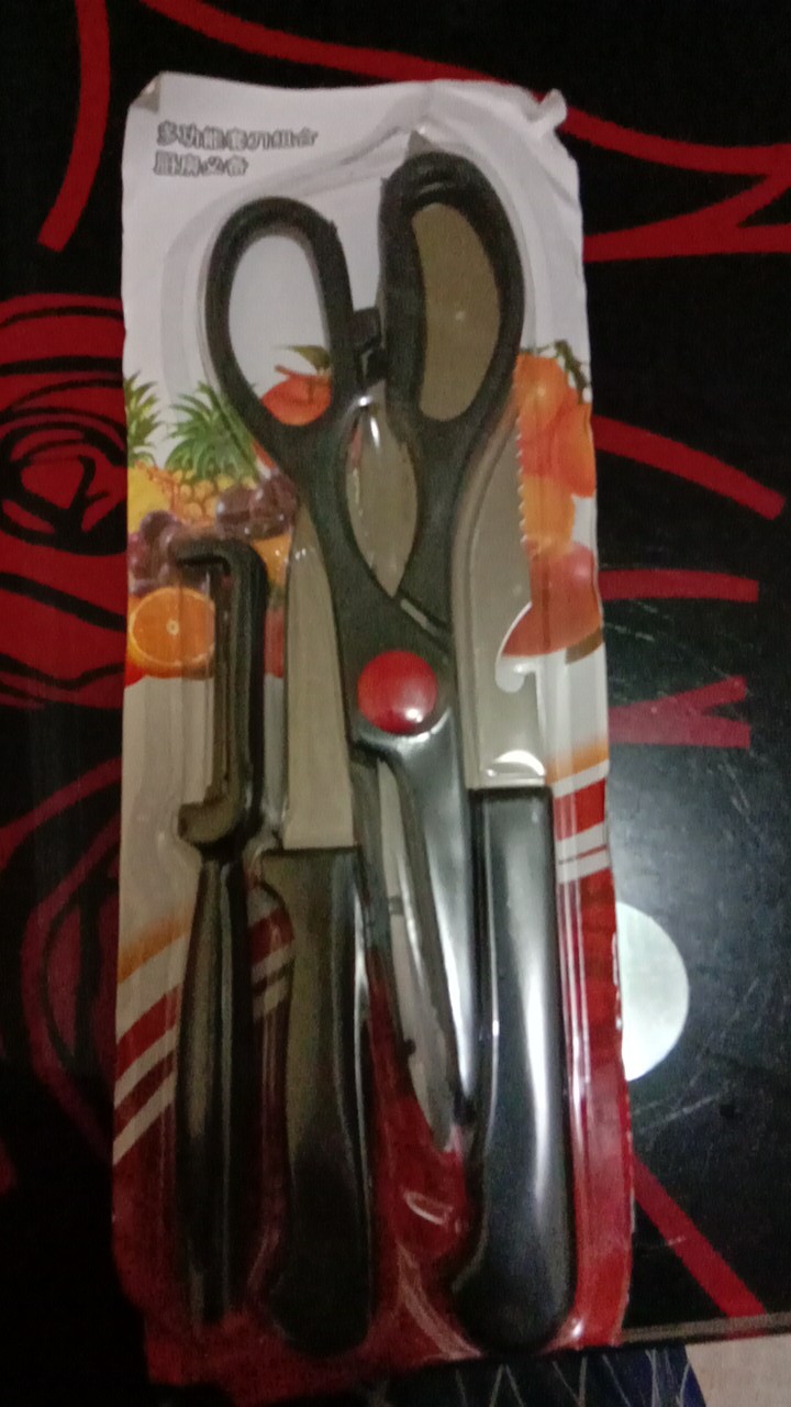 J9 - Kitchen Knife Set 4in1 Import - Set Pisau Dapur Stainless