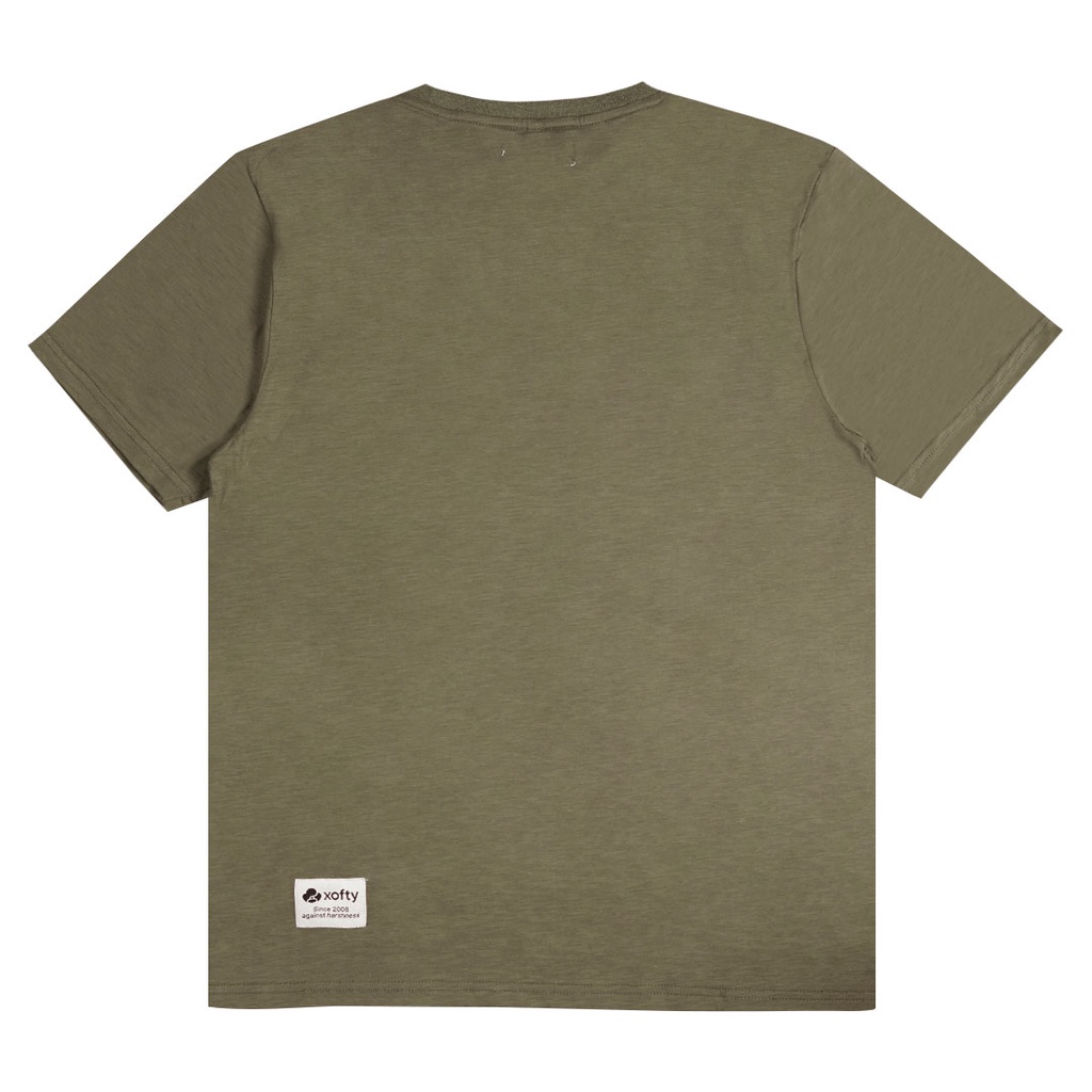 Xofty Kaos Mono Pocket O-Neck T-shirt Cotton 30s Slub Army