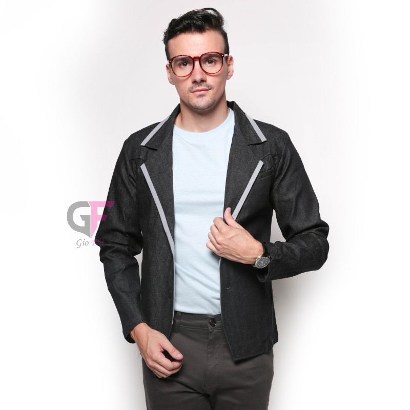 GIOFLO Blazer Pria Keren Casual Grey / BLZ 790