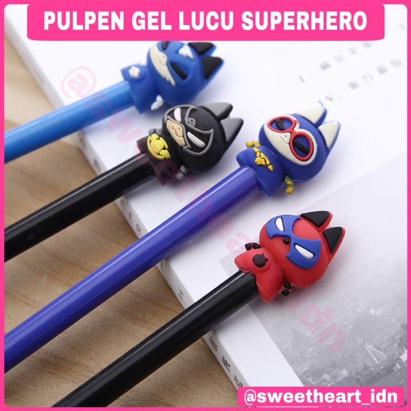 Pulpen anak lucu karakter superhero / pen lucu motif superhero