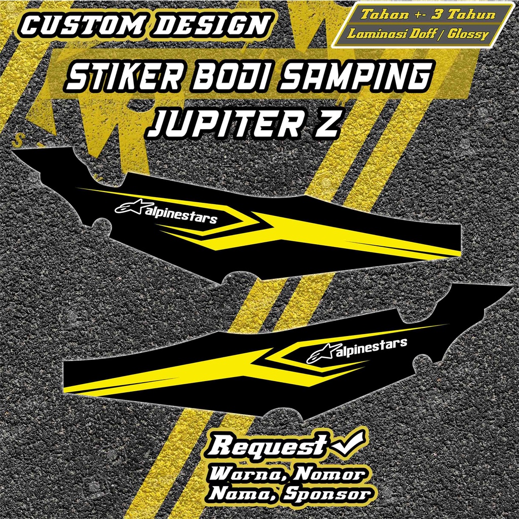 Jual Stiker Decal Bodi Samping Jupiter Z Burhan Custom desain Sticker