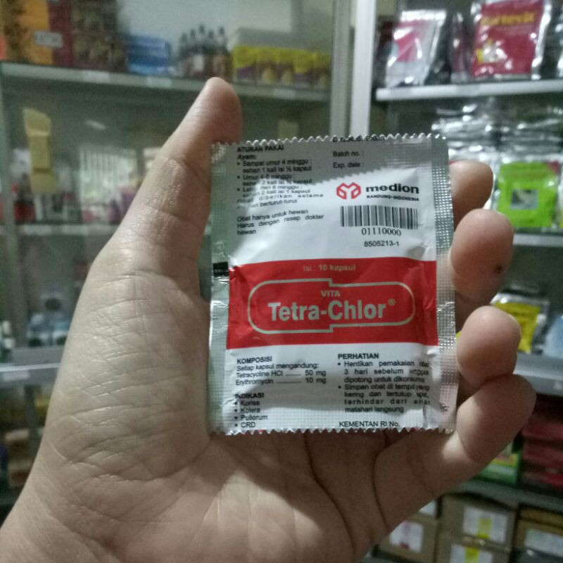 

VITA TETRA CHLOR SACHET ISI 10 KAPSUL