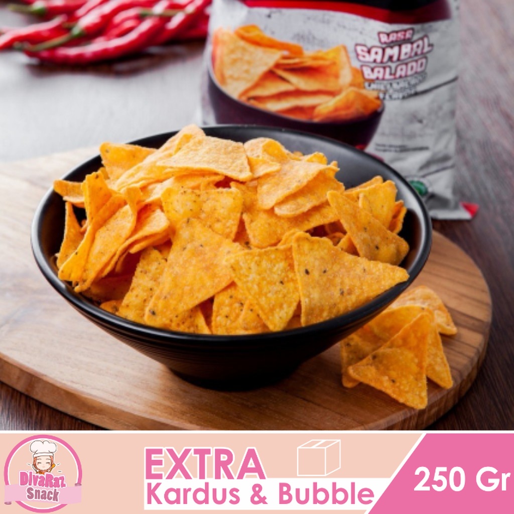 

Cemilan Tortilla Balado 250gram / Tortila BBQ Premium - Divaraz Snack jajanan jadul snack kiloan