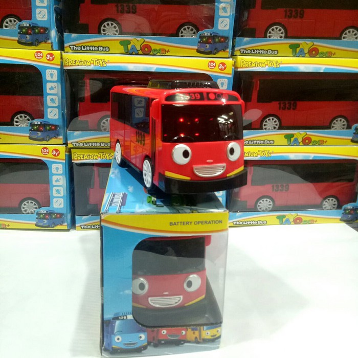 UT148 Bus tayo merah mainan Bus tayo lampu