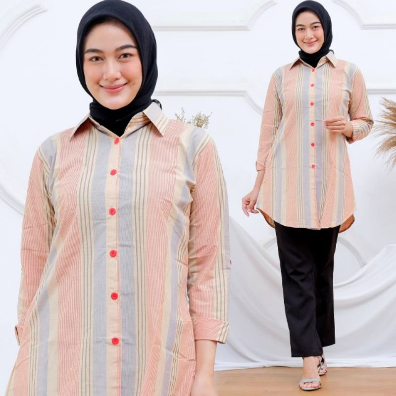 KEMEJA SALUR TERBARU/BLOUSE LEA/ATASAN CANTIK