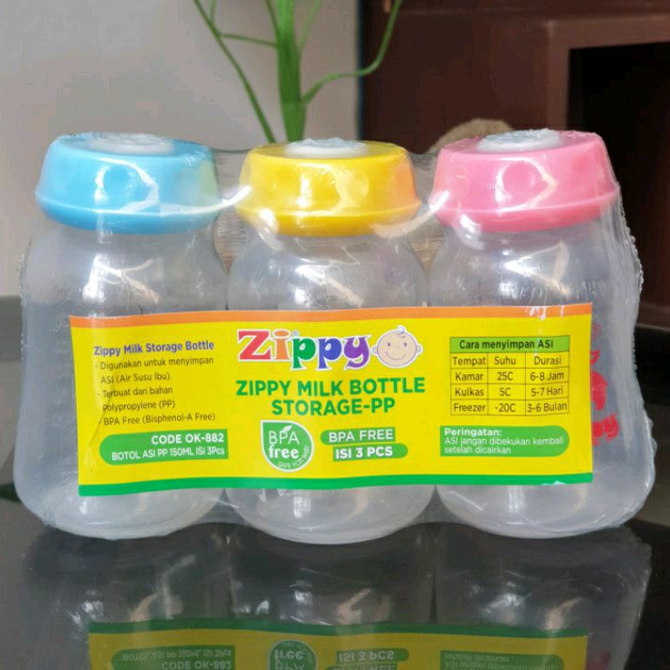 Botol Asi isi 3 Bahan Polypropylene PP 150ml Anti Pecah BPA Free Milk Bottle Storage Botol Penyimpanan Asi