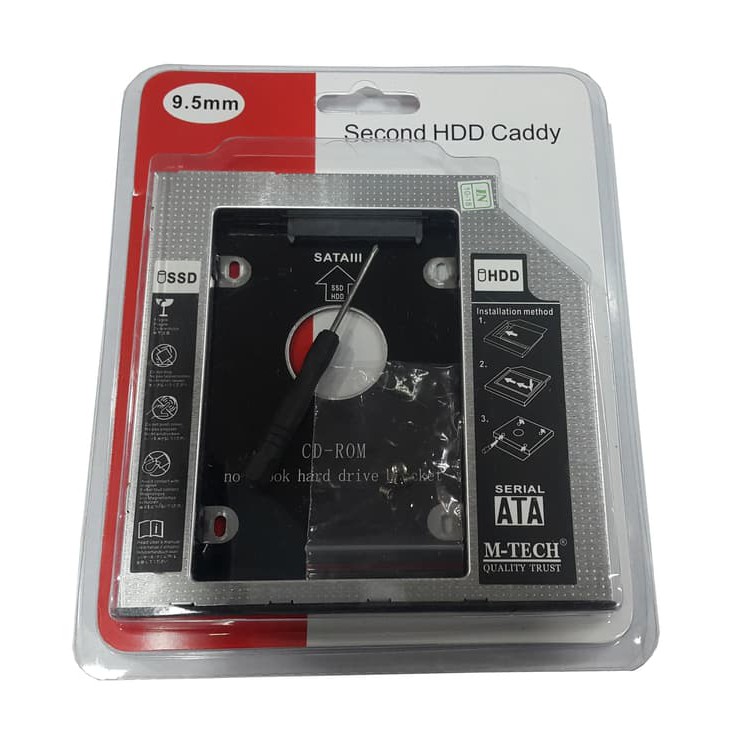 HDD Caddy 9.5 mm TIPIS SATA to SATA DVD SLOT To HDD SLOT (SSD CADDY)