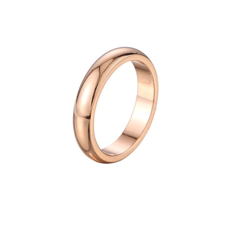 Cincin Bahan Stainless Steel Warna Emas Ukuran 4mm Untuk Pria Dan Wanita