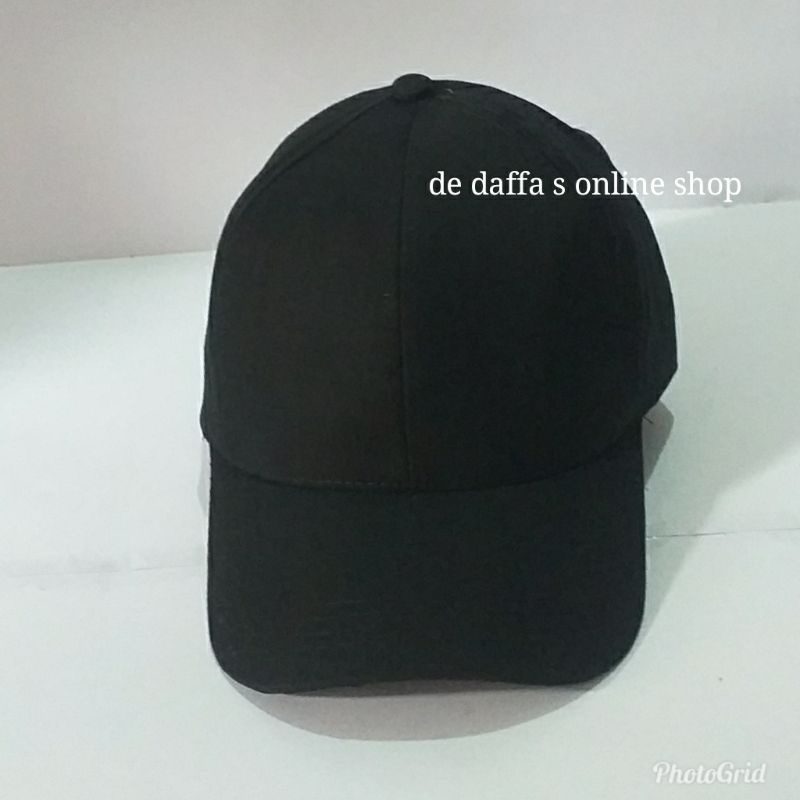 Topi baseball unisex ( pria wanita ) warna hitam polos murah bagus