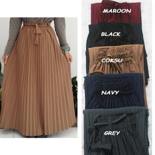  ROK  PLISKET  PLISKET  SKIRT PREMIUM  bahan mosscrepe import 