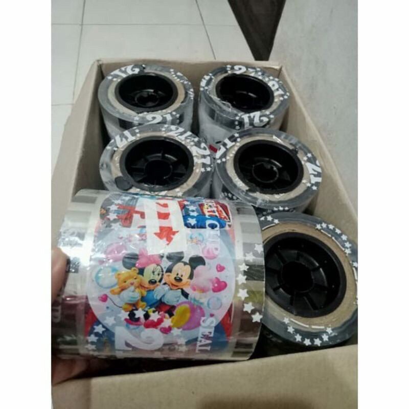 plastik lip cup sealer cup / plastik cup banyak motif plastik penutup minuman