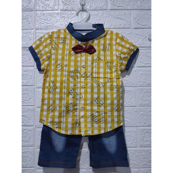 Setelan kemeja import anak laki laki/setelan import anak laki laki/setelan anak/