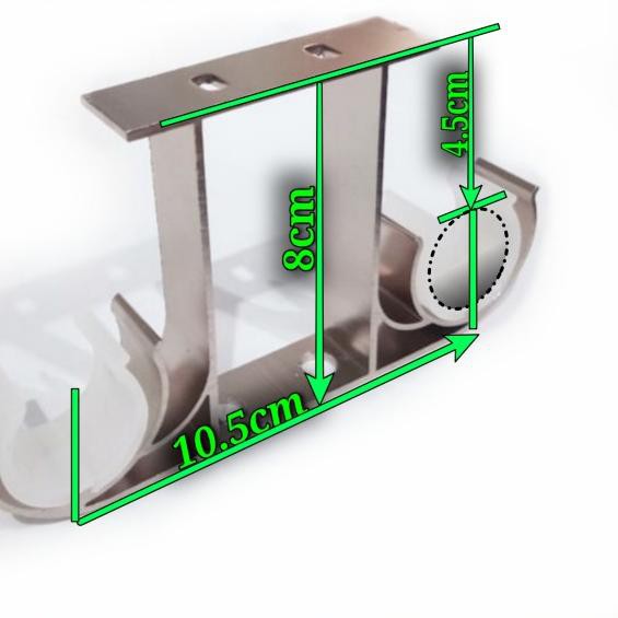 ☏ BRACKET DOUBLE ROLLET KAKI REL / BATANG GORDEN - Type Plafon ♀