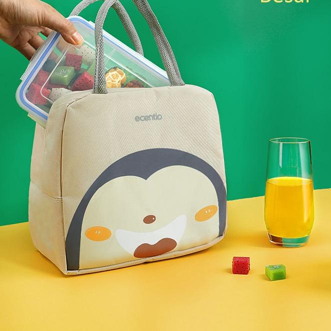 ecentio lunch box 4 Grid set kotak bekal/Makan Botol Minum cup Portable Free Sendok Tempat Makan BPA