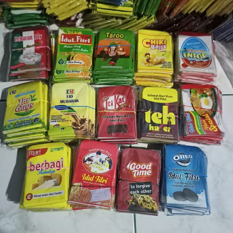 Amplop THR Lebaran snack unik siap pakai (1pack isi 10) plesetan viral / ampau thr lebaran idul fitri karakter snack terbaru unik siap pakai besar kecil