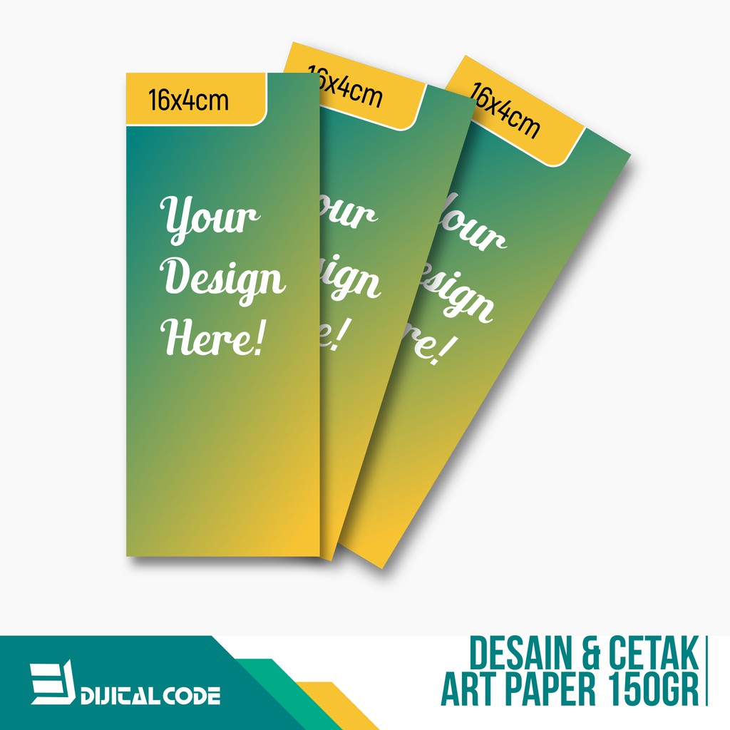 

Desain Custom & Cetak Kertas Art Paper 150gr Ukuran 16x4cm
