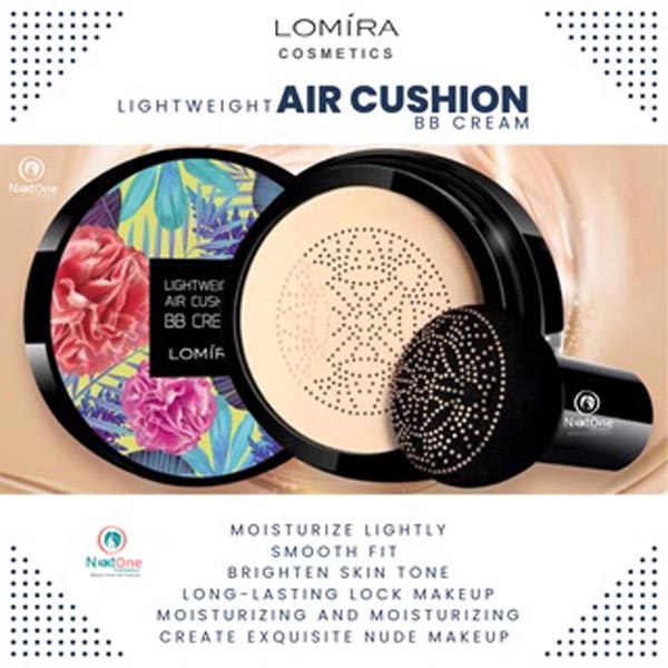 [CUSHION BB CREAM] [BPOM] LOMIRA LIGHTWEIGHT AIR CUSHION BB CREAM | IVORY WHITE | NATURAL LOOK