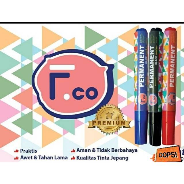 

FCO Spidol Permanent Black, Blue dan Red