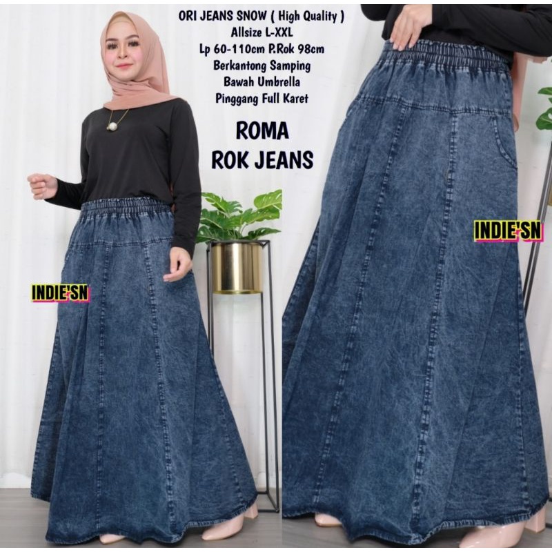 ROK JEANS PANJANG WANITA MODEL BARU BAWAHAN PEREMPUAN KEKINIAN  WANITA DEWASA  JEANS TERMURAH TERBAR