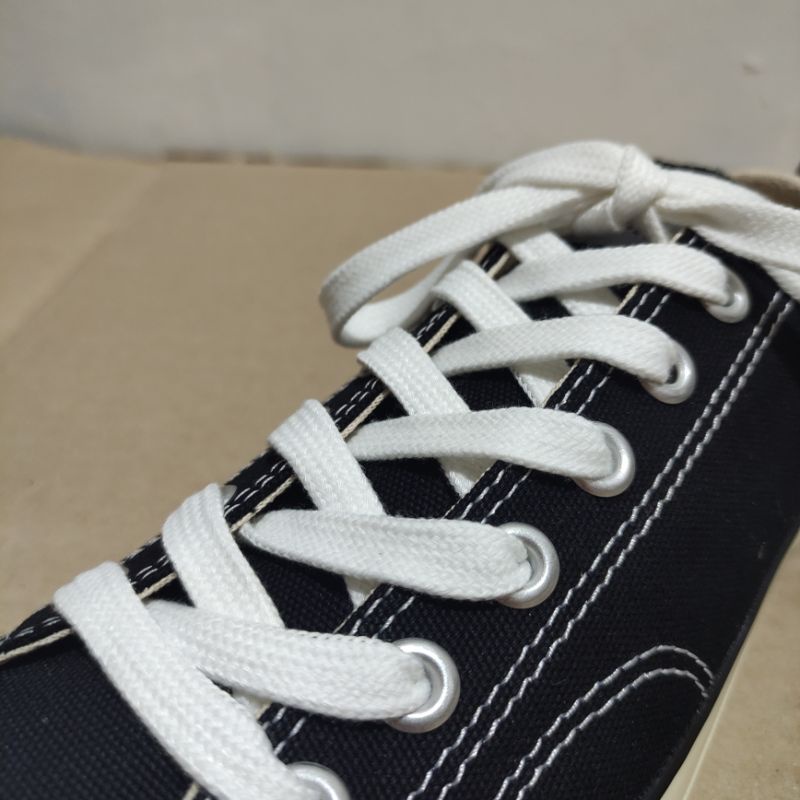 SHOELACES RETROGRADE OFF WHITE TALI SEPATU COTTON  FLAT PUTIH LEBAR 1 CM PANJANG 130CM