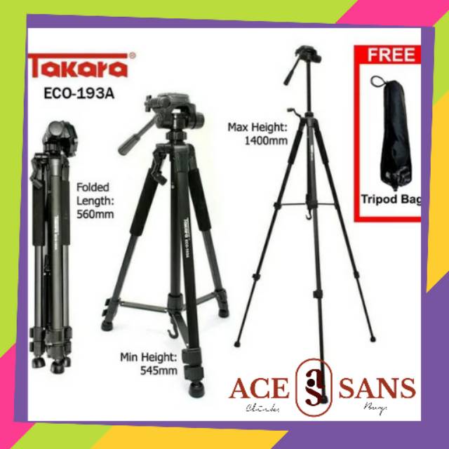 Tripod Takara ECO-193A | Tripod Kamera ECO 193 A | Tripod Kamera | Tripod Takara | Takara | Original