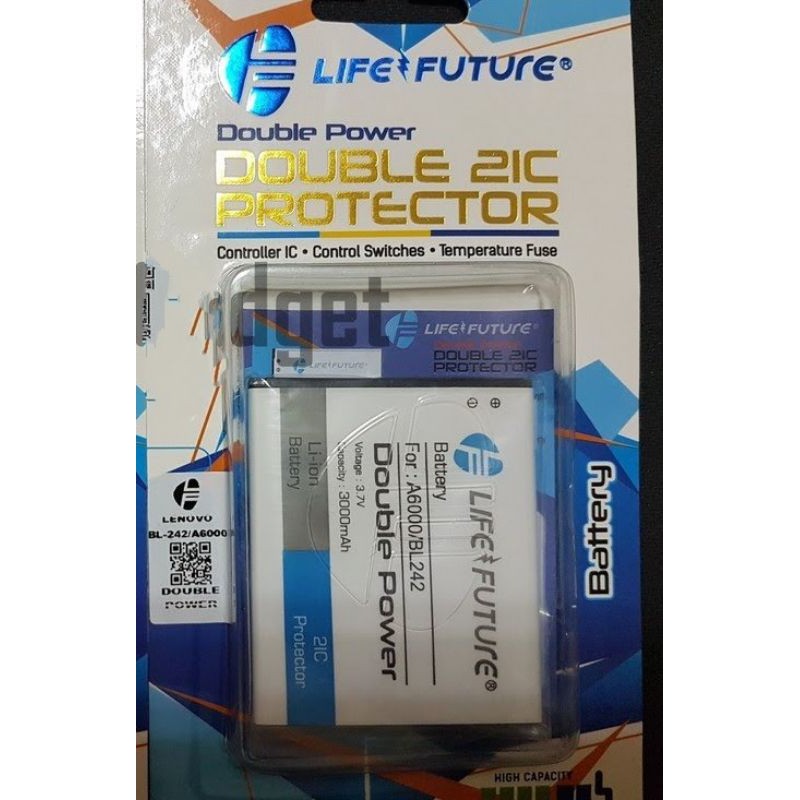Batre Baterai Battery Lenovo a6000 double power - 3000 mAh
