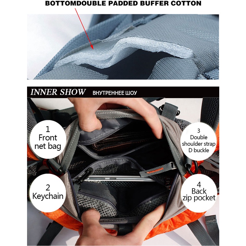 SmallLee Olahraga Luar Ruangan Tas Pinggang Hiking Bersepeda Climbing Ransel Sepeda Pack Botol Air Lari