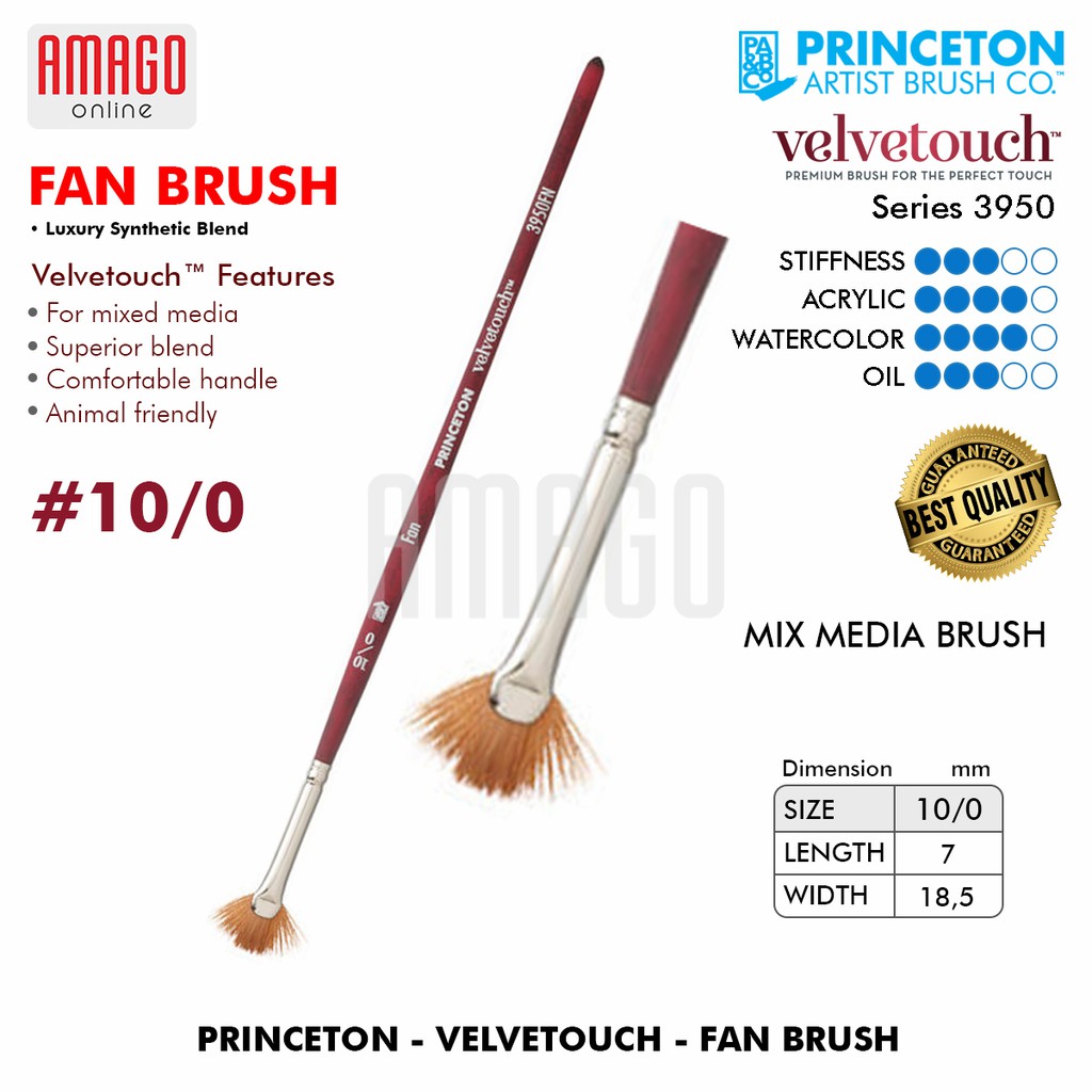 

Brush PRINCETON - Velvetouch - Fan 10/0 - Synthetic - Short Handle - P3950FN100