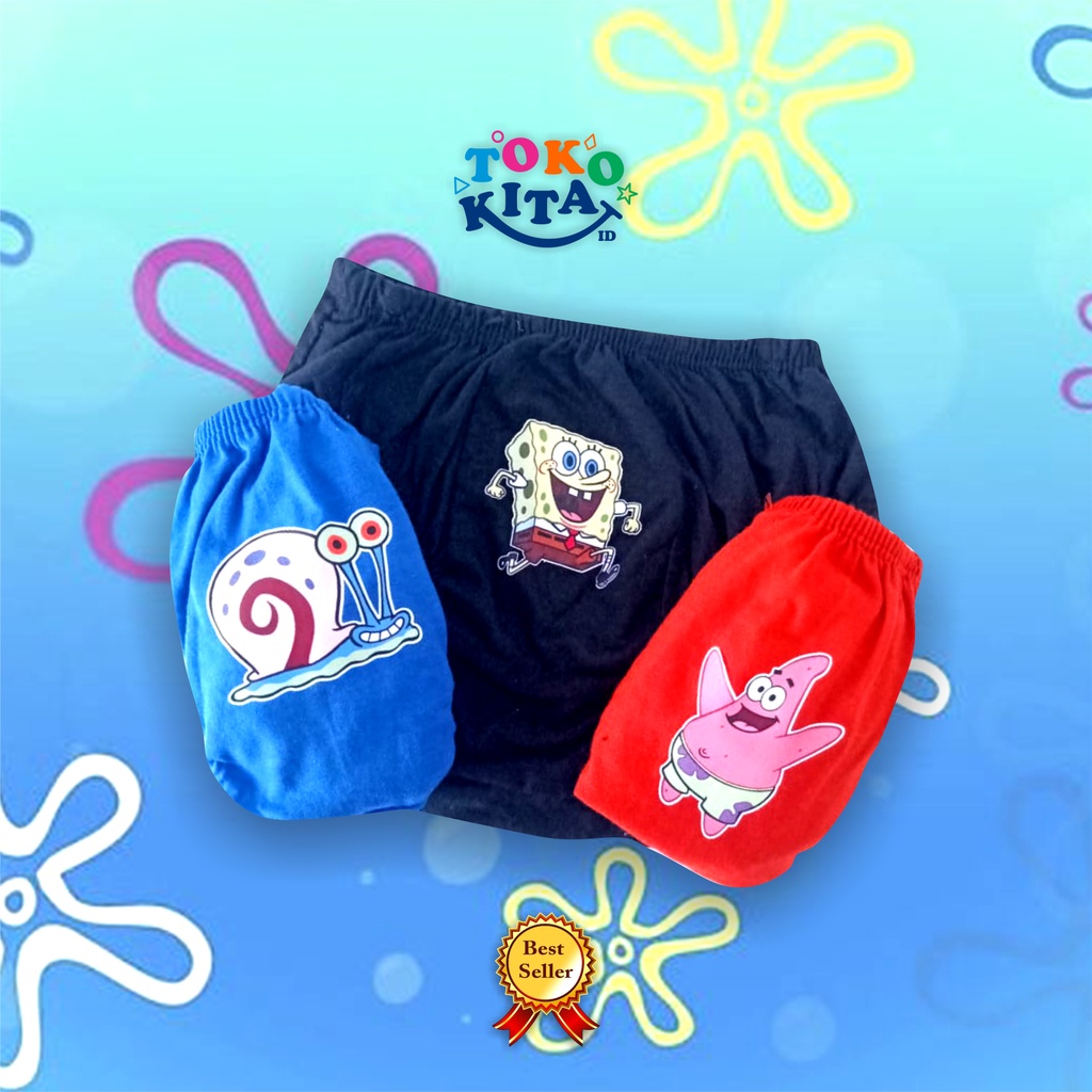 CELANA DALAM ANAK (3 pcs) CD Laki-laki Spongebob MURAH