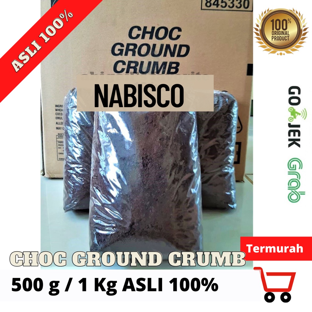 Choc Ground Crumb Asli | Cookies Hitam Halus Asli 500 g / 1 kg Nabisco