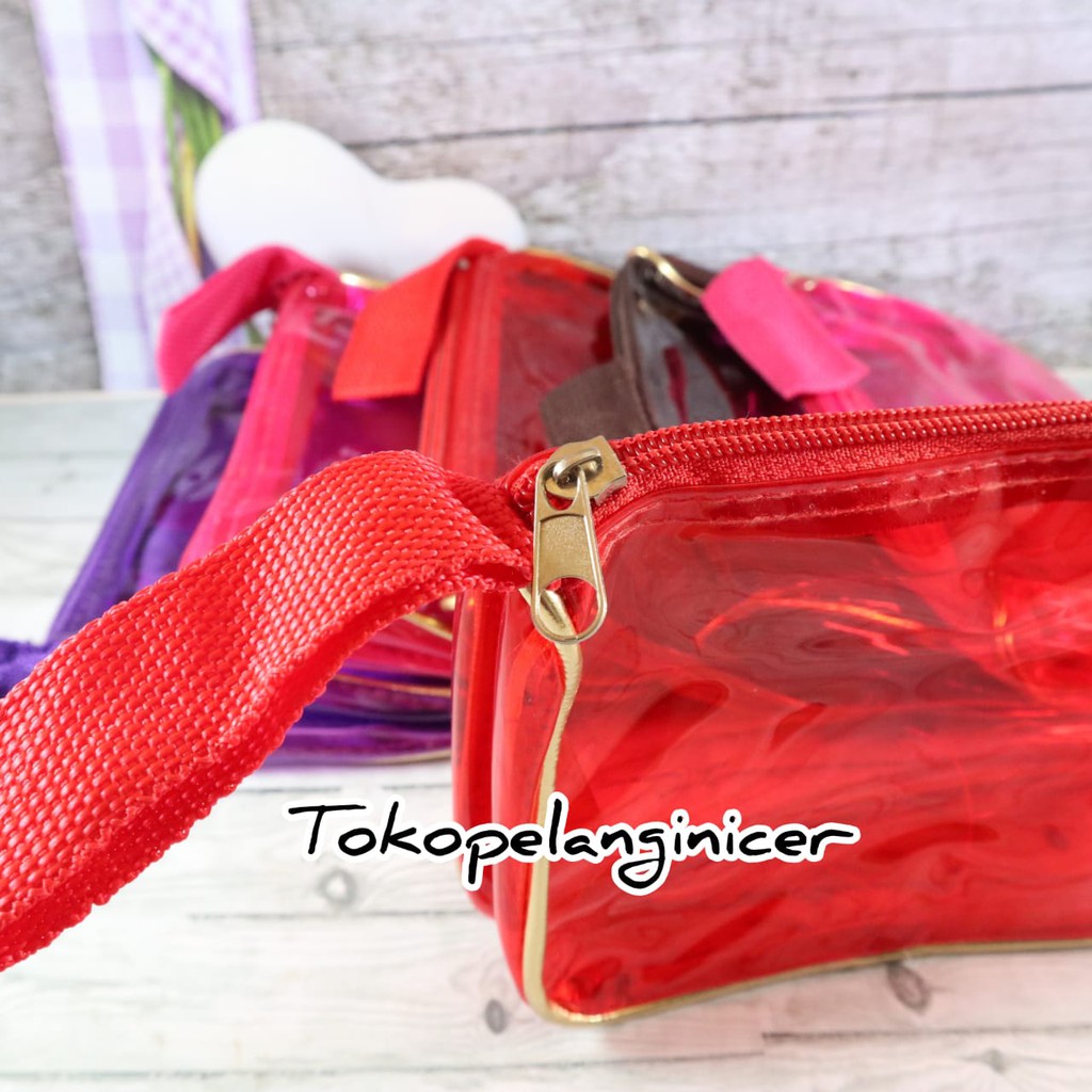 TAS KOSMETIK TRANSPARAN Pouch Make Up Organizer TOKOPELANGINICER RANDOM WARNA