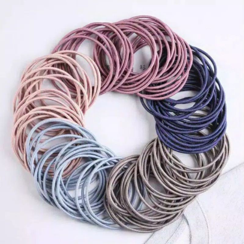 100 pcs KARET GELANG IKAT RAMBUT KOREA