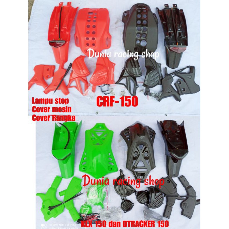 Sepaket Lampu stop Cover mesin Cover rangka CRF 150 KLX 150 DTRACKER 150 paket Lampu stop 3in1