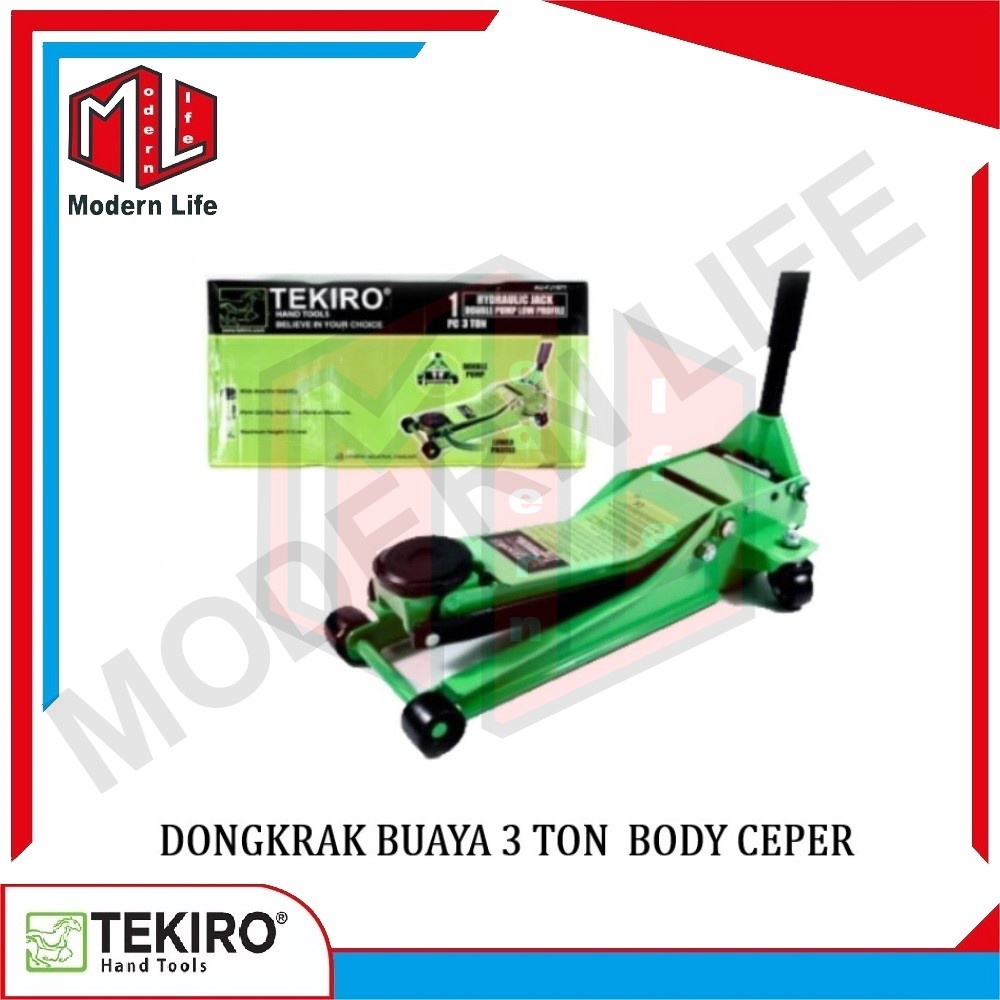 Dongkrak Buaya 3 Ton Ceper AUFJ1677 Double Hydraulic Floor Jack Tekiro