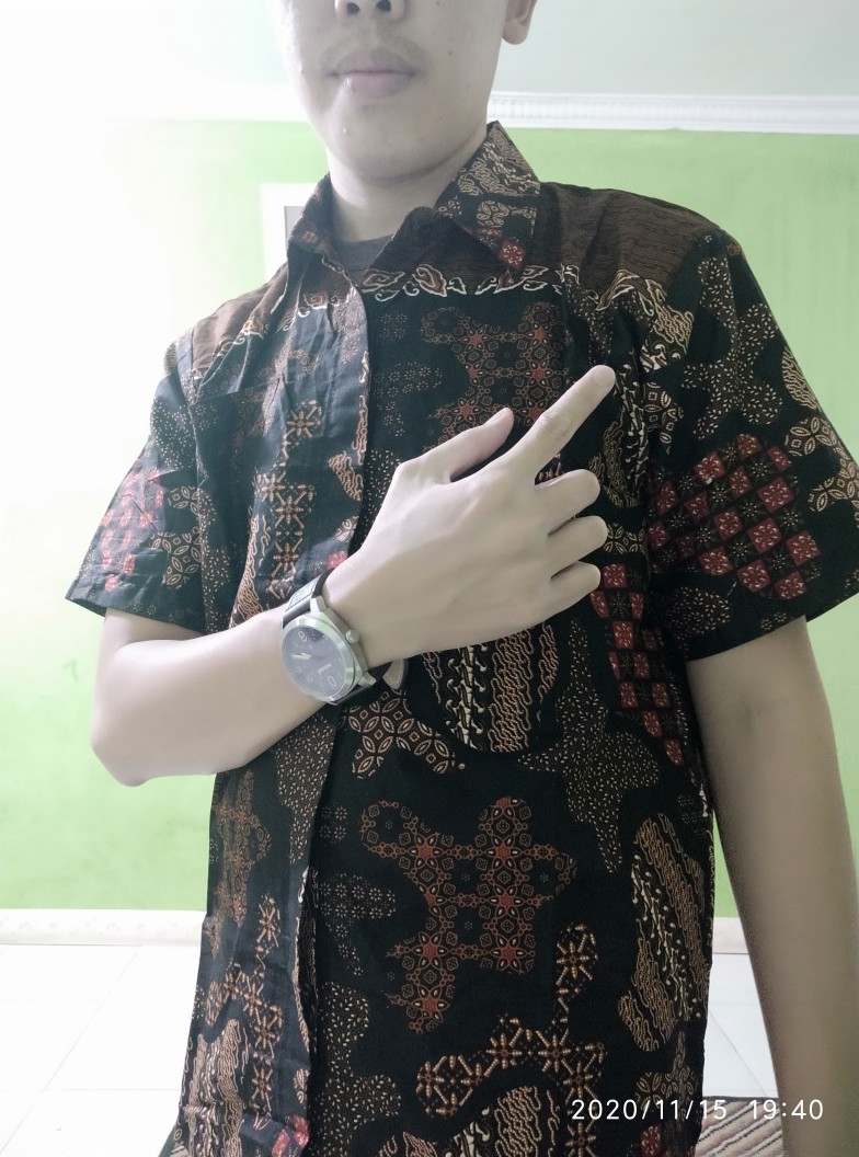 Diskon Distro Batik Hrb026 Kenongo Hem Pendek Padi Pekalongan M L Xl Batik Pria Murah Modern Grosir