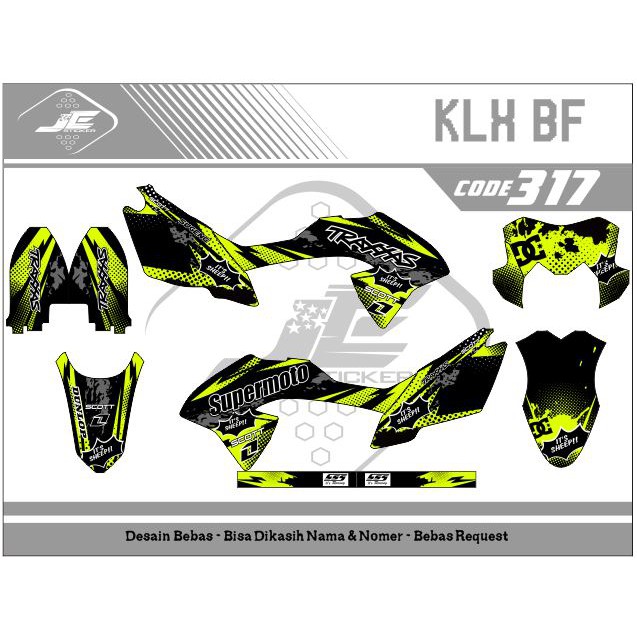 Decal stiker klx bf / 317 /supermoto