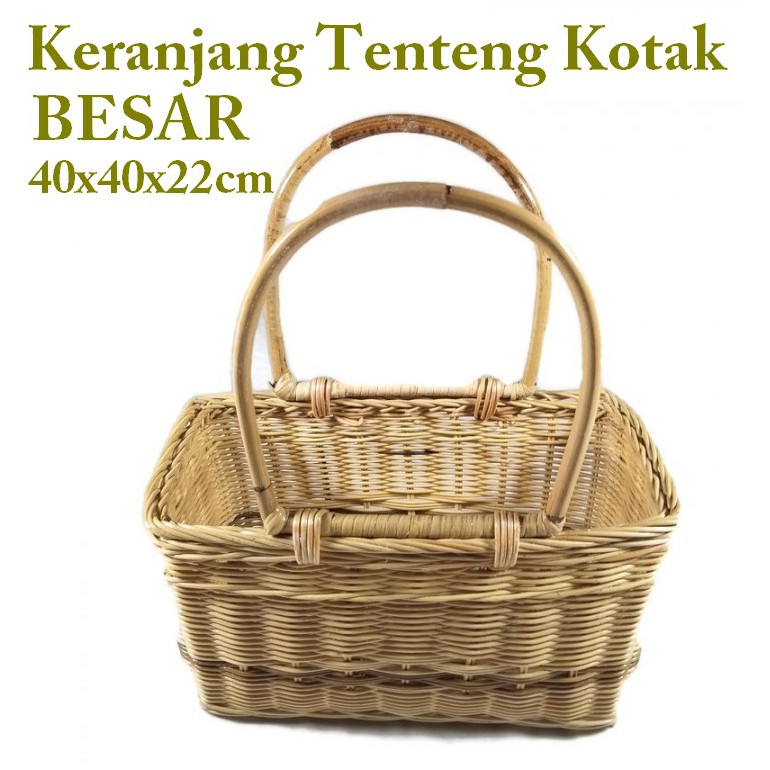 Kerajinan Rotan Keranjang Tenteng Kotak - Kecil - Medium - Besar