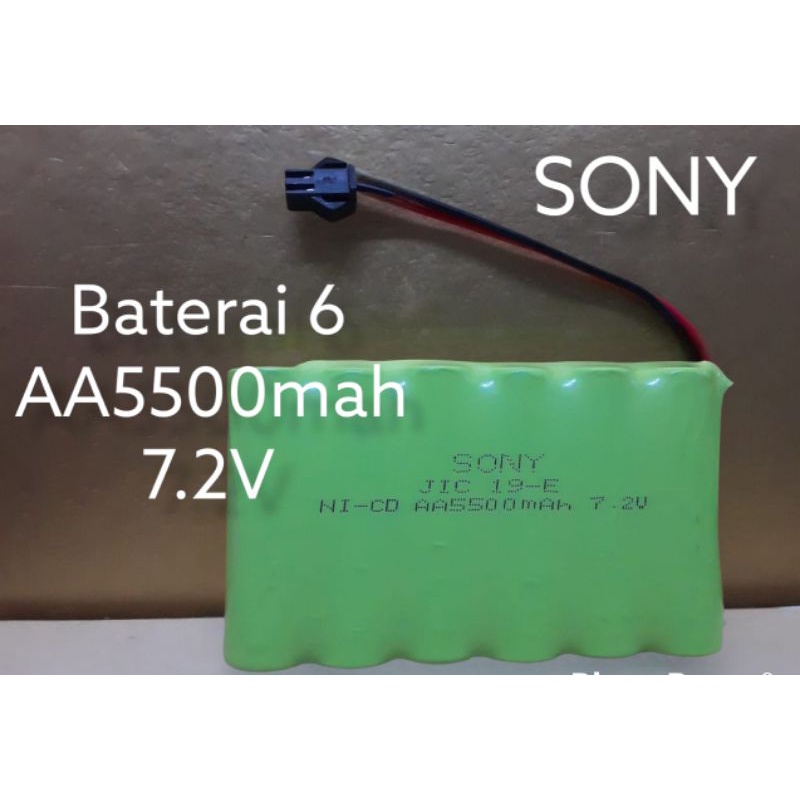 BATERAI Cas SONY Rc Ni-Cd AA 5500mh 7.2v soket hitam biasa di pakai mobil remot kontroll ko