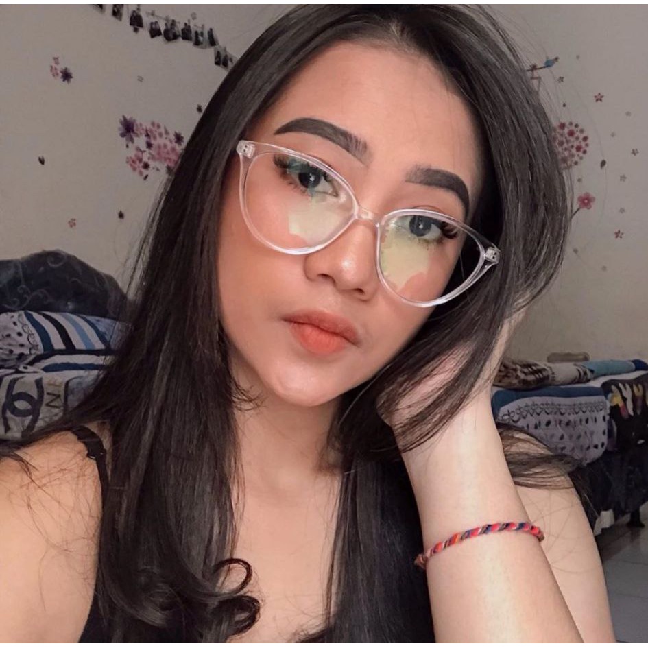 Flavia Eyewear - Kacamata Catherine Cat Eye Plastic (custom minus, photochromic, blueray)
