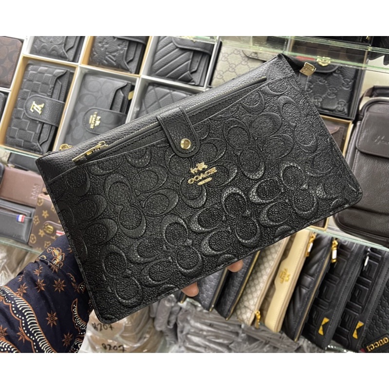 Handbag Clutch coach Card pria/wanita Impor leather