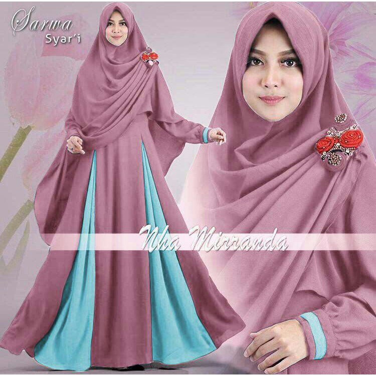 UL09 Syari Sarwa 4WARNA / F6 / Gamis Jaman Now / Jual Pakaian Muslim Wanita / Busana Muslim Kekinian