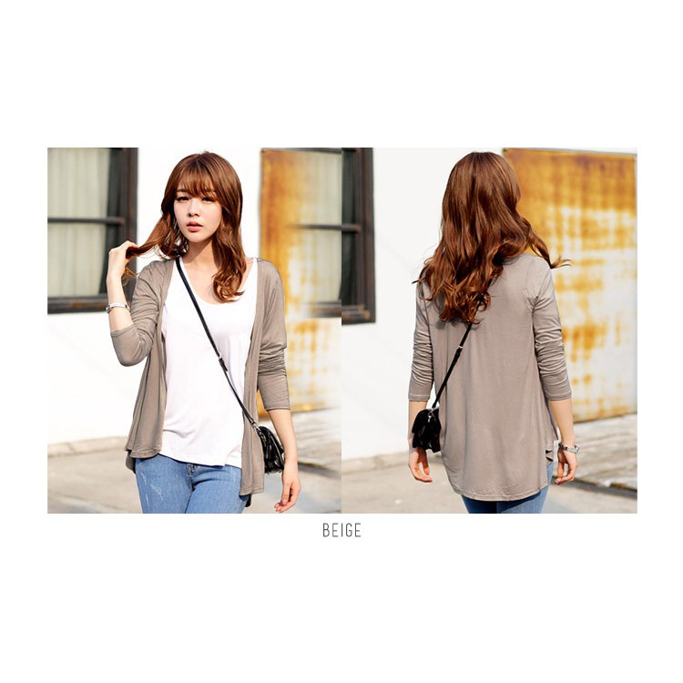 KARAKOREA Spandex Rayon Cardigan kerja outer cardigan jumbo-RLS BIG/Beige