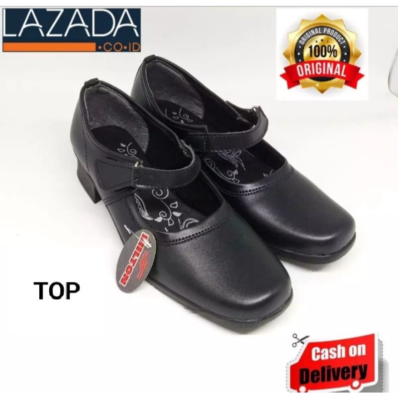 Sepatu Pantofel Paskibra Wanita/Sepatu Perawat Hitam/Putih